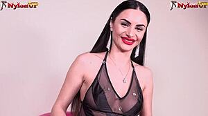 goddess ambra's nylon heels crush cock in kinky footjob