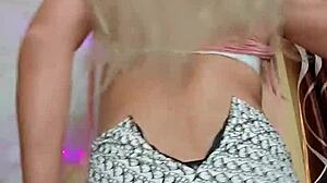 rosadita transexual strokes cock with her rich ass out