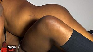 sexy ebony wife fucked hard homemade doggy creampie