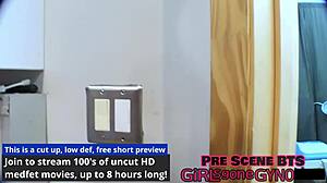 office nurse preps anal plug for horny ass play