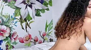 naughty teen latina grinds pillow on shaved pussy till she cums hard