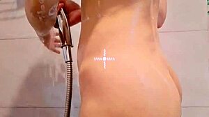 Asian babe teases wet pussy orgasm sensual curves shower bath uncensored student