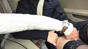 stunning japanese milf model caught on secret outdoor car footage