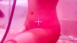 Asian babe teases wet pussy orgasm sensual curves shower bath uncensored student