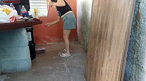 hot short maid grabs my cock and rides in house 😈🍆