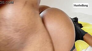 ebony stepsister rides cock doggystyle bent over like pornstar squirting creampie