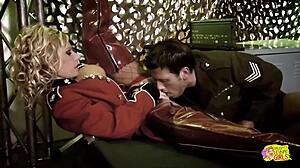 Three Big-Titted Babes in Retro Uniforms Ride Stud Hard