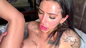 Tattooed latina micaela dell orto craves double penetration squirting hard