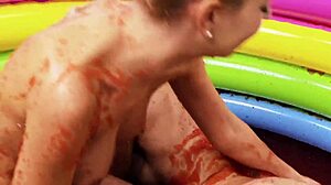 lou lou and christine love rip clothes to lick dripping wet shaved blonde pussies in kinky sapphic cunilingus