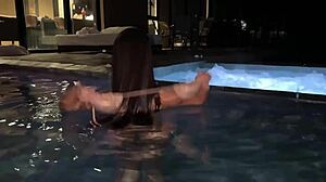 Colombian Slut's Pool Flirt Leads to Anal Plug Pound