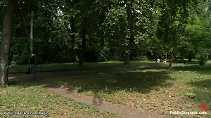 bound slut gagged and dominated in public outdoor fuckfest