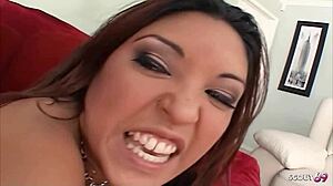 Young wife small tits cheats rough with neighbor's monster cock