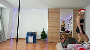 Festive Christmas Decoration And Cute Pole Dancing SFW Show