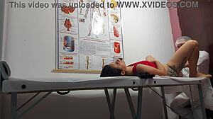 gynecologist fingers patient's tight asshole then fucks her wet