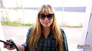 Busty inked milf Gwen rides dildo to wild orgasm!