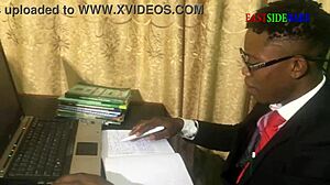 lecturer creampies chubby ebony student after deep exam fuck