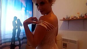 Blonde Milf White Queen Masturbates Pussy On Desk In Stockings Homemade