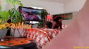 busty amari anne's oiled pussy grips monster cock