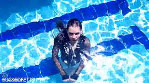 Latex Jessica Bunny Dives Underwater Sensually