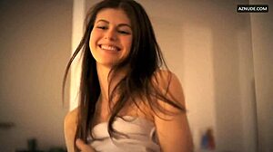 alexandra daddario moans with huge natural tits bouncing