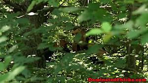 Busty Sub Bounces Tits Outdoor Before Rough Facial!