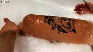 Tanned Turkish stepsis bathroom tease post vacation