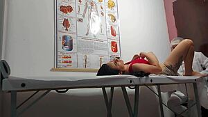 gynecologist fingers patient's tight asshole then fucks her wet