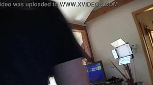 school skirt stockings heels hide big dick threesome blowjob backstage