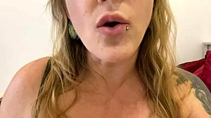 curvy tattoo milf dirty talks swallowing gummy bears vore style