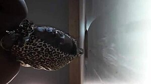 Ebony MILF bends over gloryhole for BBC anal pounding