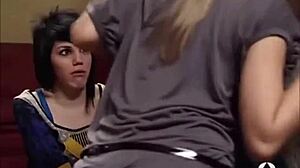 girls lock lips passionately during steamy kissing game