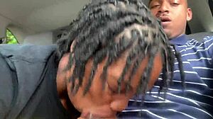 Ebony deepthroats monster black cock outdoors public