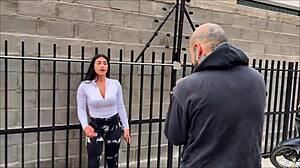 street photoshoot turns into hardcore pounding fuck