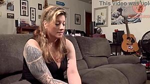 Jealous Stepson Swallows Mommy's Huge Cock Cum in Brunette Milf Mouth