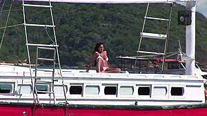 Latina anal slut takes mmf threesome pounding doggystyle bent over