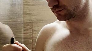 Tall Muscular Brunette Trims Sweaty Hairy Armpits Chest Arms Post-Gym Photoshoot Prep