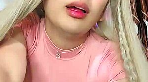 rosadita transexual strokes cock with her rich ass out