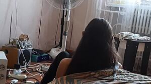 stepsis reads by the fan while i secretly jerk my big clit 😏 lesbian pov illusion