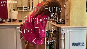 Furry Slippers To Bare Kitchen Feet