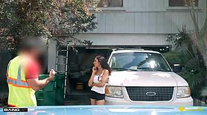 ginger bytes bends over in garage for pov doggystyle pounding 😏🍑