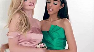 Lexi Lore smothers petite Latina Harmony with her face