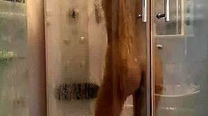 SPY On Tanned Skinny Neighbor Shower FUCK With MONSTER COCK!