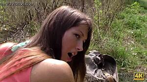 wanna see bad girl take anal for cash outdoors with old cuckold hubby watching?