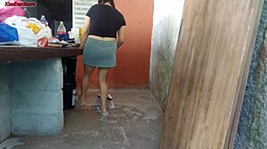 hot short maid grabs my cock and rides in house 😈🍆