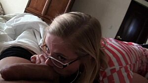 What happens when cute blonde stepsis stays over for holiday quickie doggystyle ride?