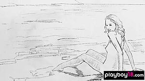 petite sade mare strips her tight shaved pussy on the beach