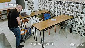 whoa squirting brunette fucks hard almost busted by janitor 😱🔥 part 10