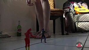 Giantess Blonde Dominates Toys Balloons Heels Long Legs Cosplay Ride