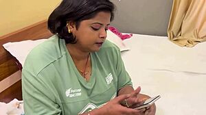 Horny Indian housewife big boobs roughly fucked doggystyle by devar in bedroom