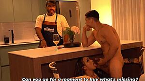 My husband's muscular stepson fucks me hard as his stepmother behind his back